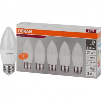 Лампа светодиодная LED OSRAM VALUE LVCLB60 7SW/840 7Вт E27 230В 2х5 RU (уп.5шт) Лампа светодиодная LED OSRAM VALUE LVCLB60 7SW/840 7Вт E27 230В 2х5 RU (уп.5шт)