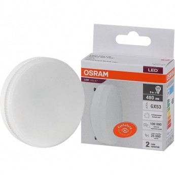 Лампа светодиодная LED OSRAM VALUE LVGX5350 6SW/840 6Вт GX53 230В 10х1 Лампа светодиодная LED OSRAM VALUE LVGX5350 6SW/840 6Вт GX53 230В 10х1