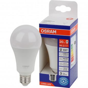 Лампа светодиодная OSRAM LED 20Вт Е27 4000К 2452Лм груша 220В Лампа светодиодная OSRAM LED 20Вт Е27 4000К 2452Лм груша 220В